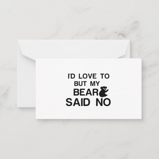 CARTE DE CORRESPONDANCE OURS DIT NON (Devant)