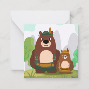 Carte De Correspondance Ours mignons en lederhosen