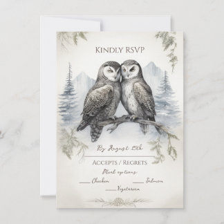 Carte De Correspondance Owl Love Rustic RSVP