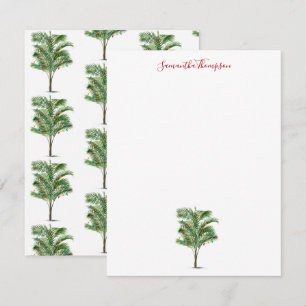 Carte De Correspondance Palmier Tropical Noël Arbre de Noël