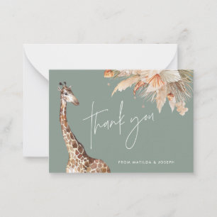 Carte De Correspondance Pampas botanique herbe girafe safari merci