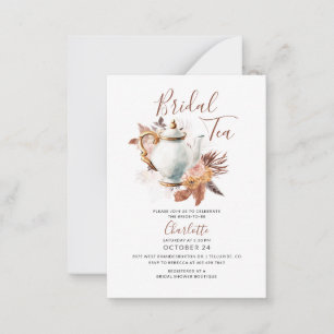 Carte De Correspondance Pampas Fête des mariées de laiton Tea Party Invita