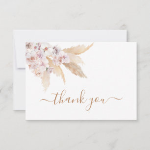 Carte De Correspondance Pampas Grass Boho merci Nota Cards