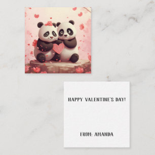 Carte De Correspondance Panda Valentine personnalisée mignonne