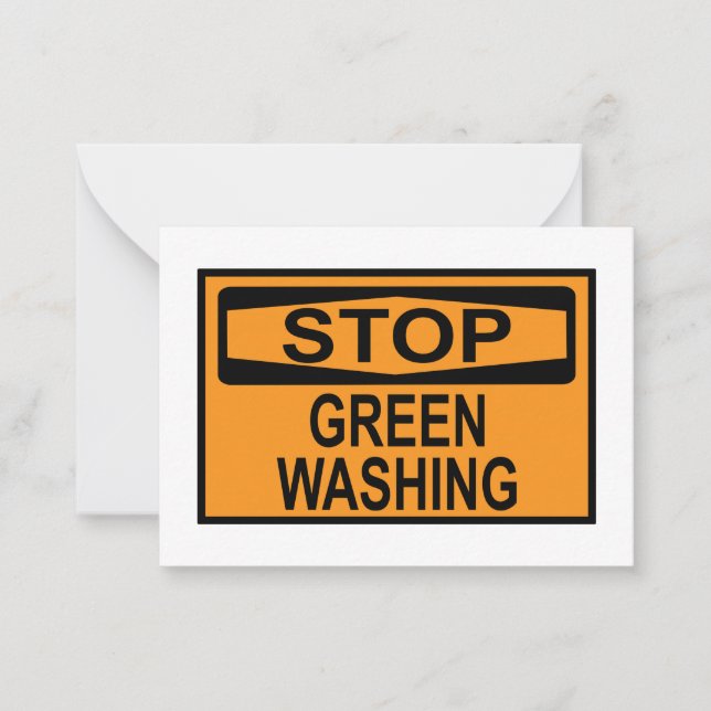 Carte De Correspondance Panneau Stop au Greenwashing (Devant)