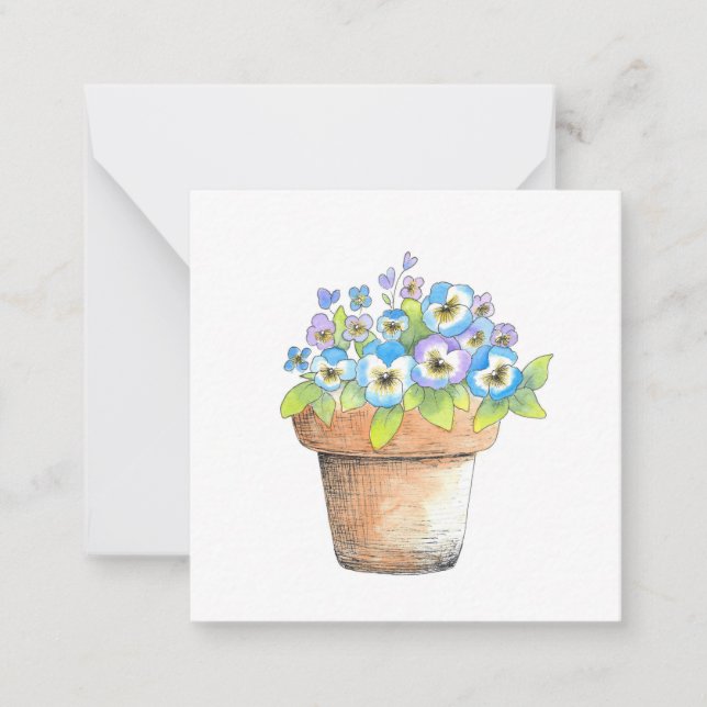 Carte De Correspondance Panneaux aquarelle pointillés (Devant)