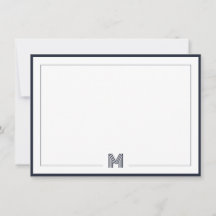 Papeterie à monogramme minimaliste à double bordur