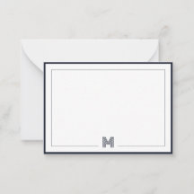 Papeterie à monogramme minimaliste à double bordur