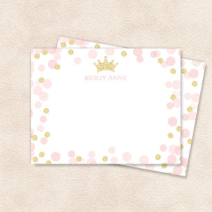 Carte De Correspondance Papeterie Anniversaire Princesse Points Roses et D