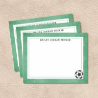 Papeterie Balle de Football Aquarelle Verte