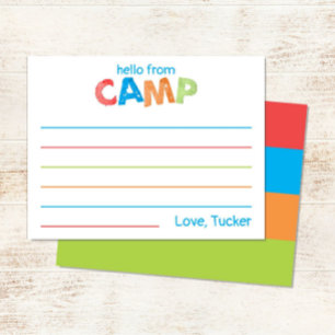 Carte De Correspondance Papeterie de camp d'été pour garçons Couleurs rust