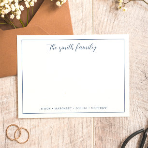 Carte De Correspondance Papeterie de la famille à bordure de calligraphie