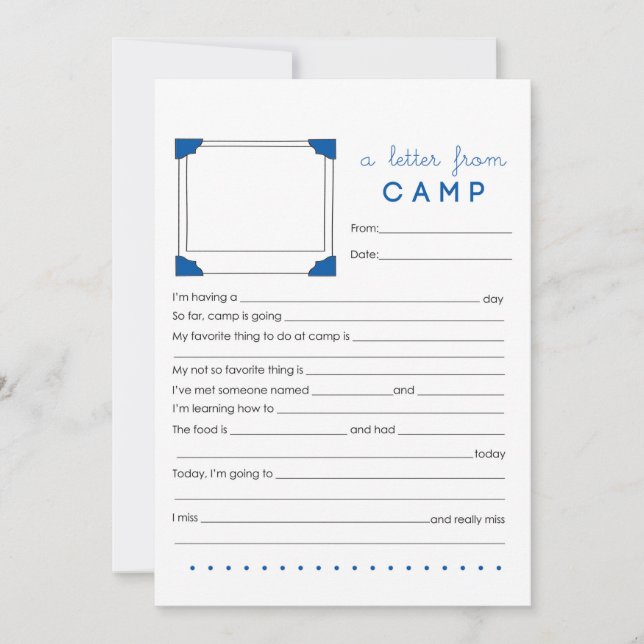 Carte De Correspondance Papeterie de lettre de camp (Devant)