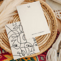 Papeterie de monogramme et nom de visage abstrait