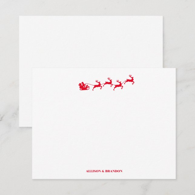 Carte De Correspondance Papeterie de Noël personnalisée père Noël (Devant / Derrière)