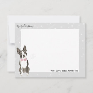 Carte De Correspondance Papeterie de vacances de chien Terrier de Boston p