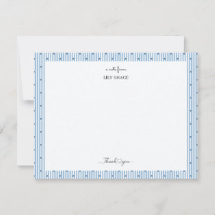 Carte De Correspondance Papeterie Élégant Cœur & Rayure Bleue