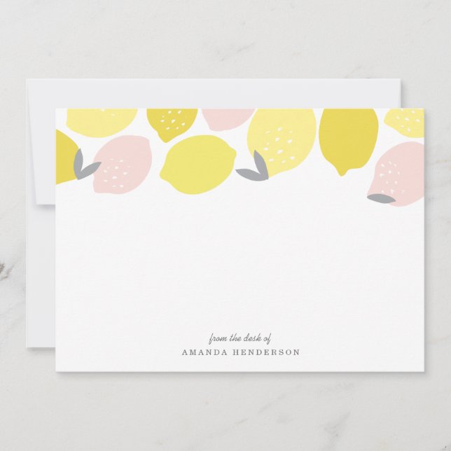 Carte De Correspondance Papeterie en citronnelle rose (Devant)