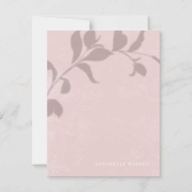 Carte De Correspondance Papeterie féminine de l'ombre botanique - rose (Devant)