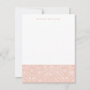 Carte De Correspondance Papeterie géométrique étampée - Apricot