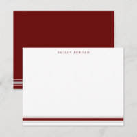 Papeterie Homme Simple Trois Bandes Rouge Foncé Gr