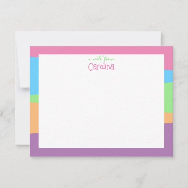 Carte De Correspondance Papeterie mignonne géométrique pastel pour filles (Devant)