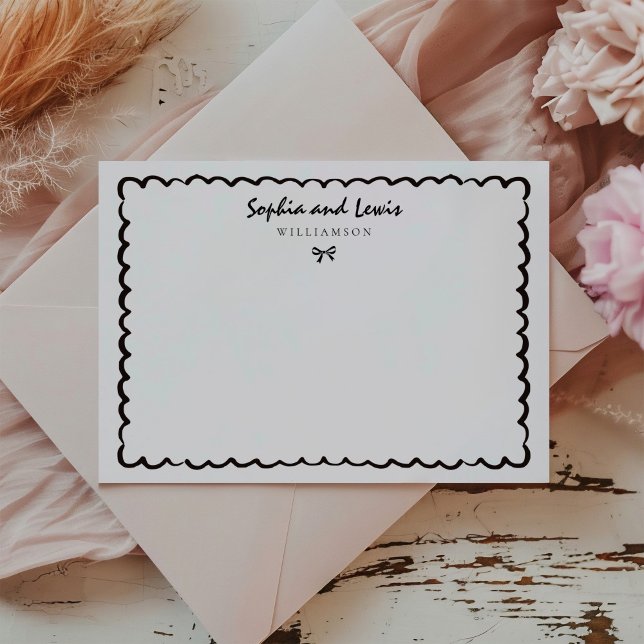 Carte De Correspondance Papeterie moderne à deux mains tirée (Créateur téléchargé)