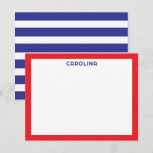 Carte De Correspondance Papeterie Patriotique Rayures Rouges Bleues Prépa