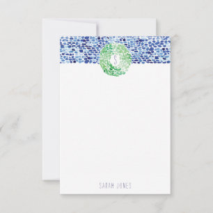 Carte De Correspondance Papeterie peinte à la main en verre d'aquarelle de