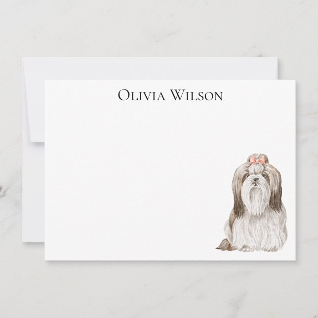 Carte De Correspondance Papeterie personnalisée avec chien (Devant)