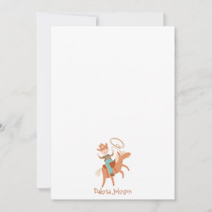 Carte De Correspondance Papeterie personnalisée de Cowboy Kid