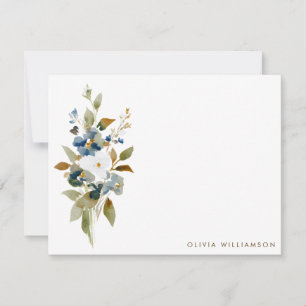 Carte De Correspondance Papeterie personnalisée de fleurs sauvages minimal