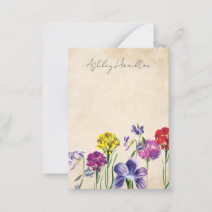 Carte De Correspondance Papeterie personnalisée de fleurs sauvages vintage