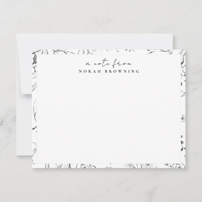 Carte De Correspondance Papeterie personnalisée florale botanique moderne (Devant)