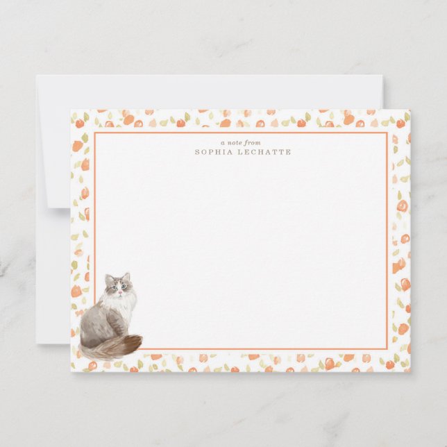 Carte De Correspondance Papeterie personnalisée pour chats de Sibérie (Devant)