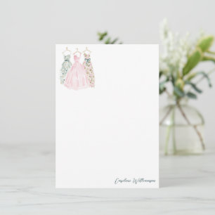 Carte De Correspondance Papeterie personnalisée robe aquarelle mode