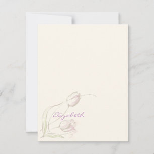 Carte De Correspondance Papeterie personnelle de tulipes gracieuses