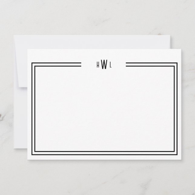Carte De Correspondance Papeterie personnelle initiale Luxe (Devant)