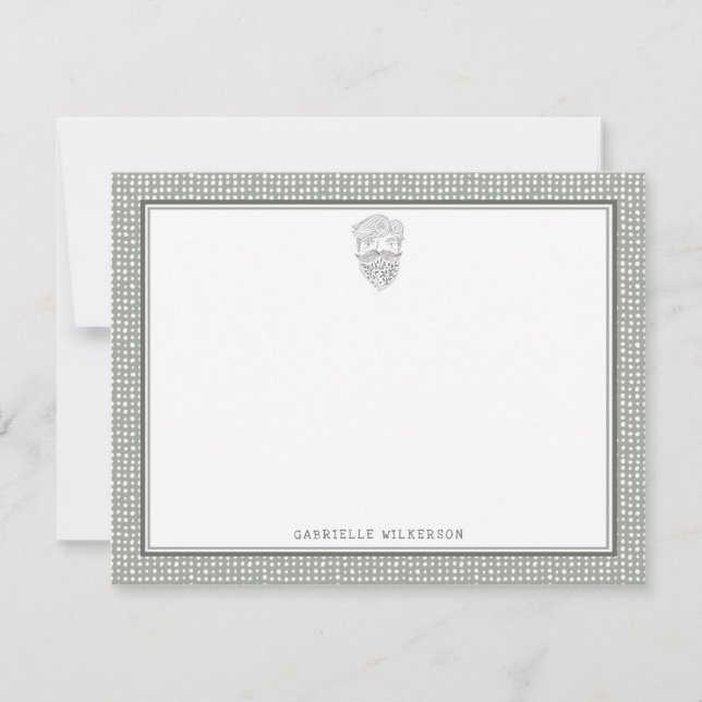 Carte De Correspondance Papeterie pour hommes à poils (Devant)
