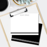 Papeterie simple trois bandes noir et gris pour ho
