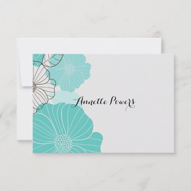 Carte De Correspondance Papeterie turquoise (Devant)