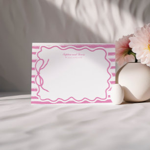 Carte De Correspondance Papier à Fête des mariées à main en bois rose