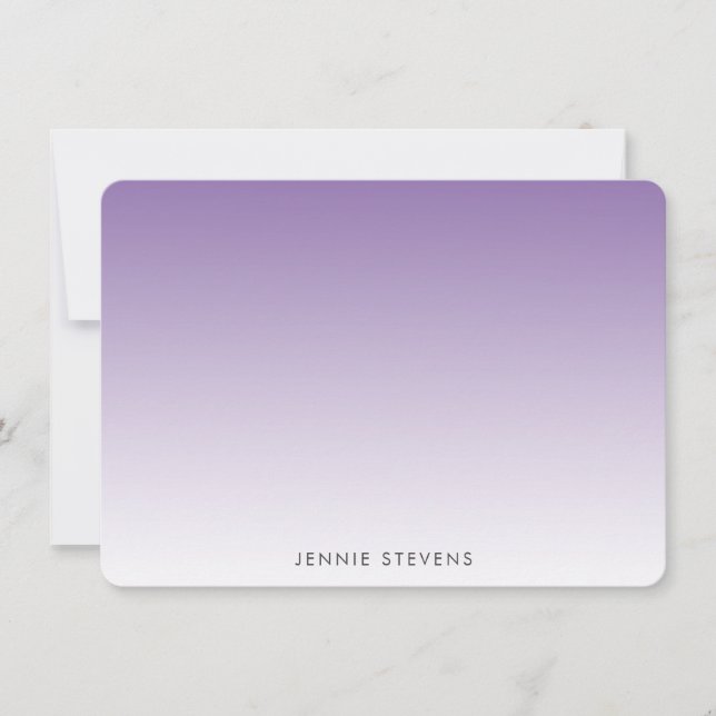 Carte De Correspondance Papier à lettre personnalisé ombré violet (Devant)