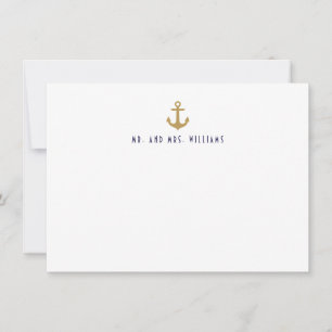 Carte De Correspondance Papier à lettres blanc propre Ancre nautique perso