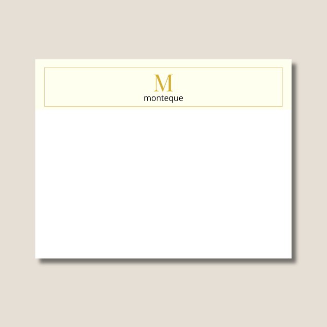 Carte De Correspondance Papier à lettres élégant sérif personnalisé avec m (Créateur téléchargé)