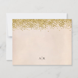 Carte De Correspondance Papier à lettres Monogramme Confetti Blush et Gold