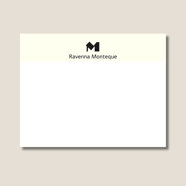 Carte De Correspondance Papier à lettres monogramme personnalisé élégant e (Créateur téléchargé)