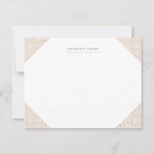 Carte De Correspondance Papier à lettres monogramme rose et or oignon