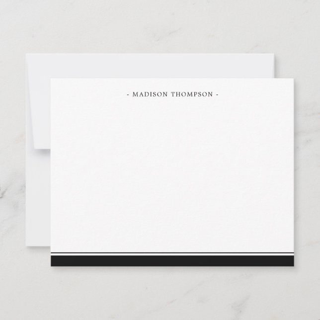 Carte De Correspondance Papier à lettres noir de base (Devant)