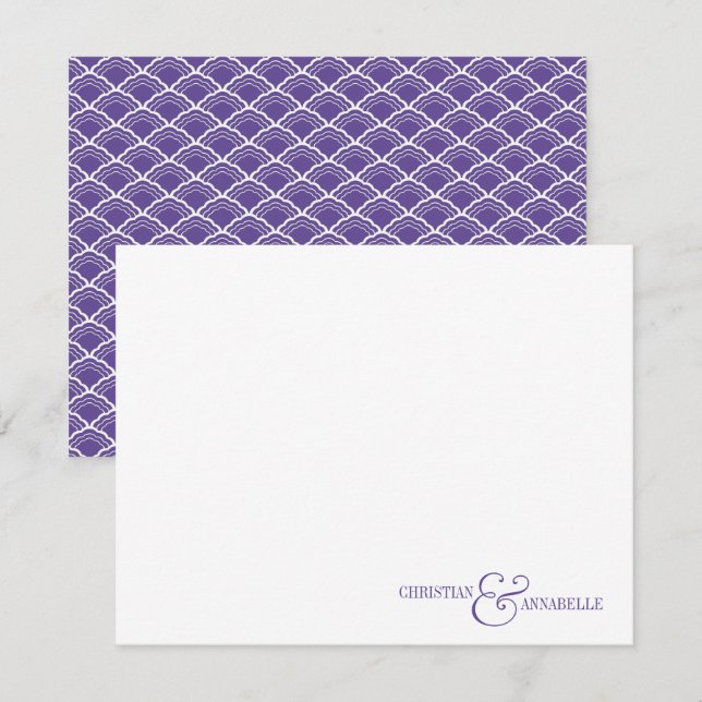 Carte De Correspondance Papier à lettres personnalisé Couples St Jacques v (Devant / Derrière)